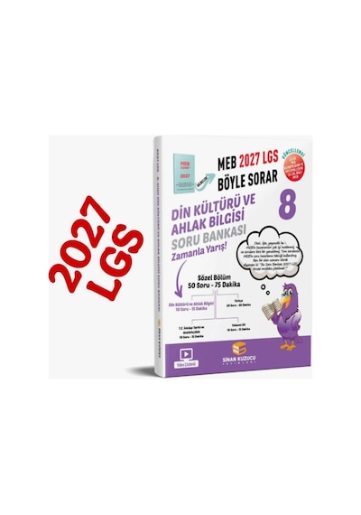 Sinan Kuzucu Yayınları 2027 8. Sınıf Lgs Din Kültürü Ve Ahlak Bilgisi Soru Bankası