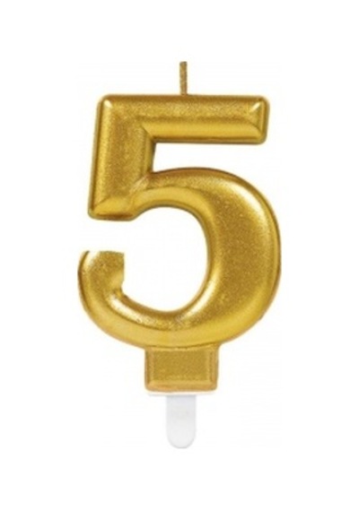 5 Rakamı Mum Gold Renk Diğer