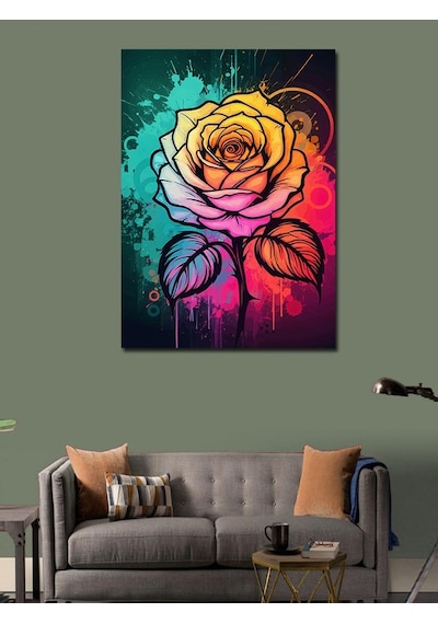 Kanvas Tablo Neon Güllerin Büyüsü 70cmx100cm