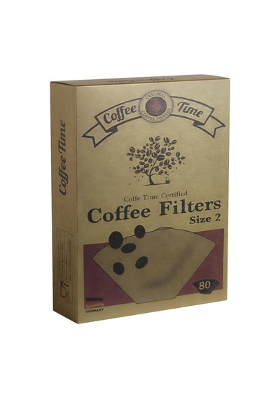 Time Sertifikalı Filtre Kahve Kağıdı Coffee Filters 1/2 2 Numara 80'li Paket Çelik