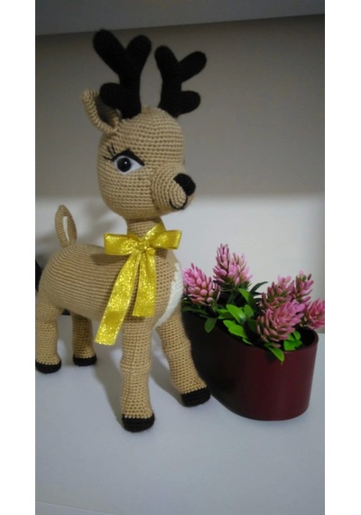 Amigurumi El İşi Doğal Oyuncak Yılbaşı Geyiği Puzzy