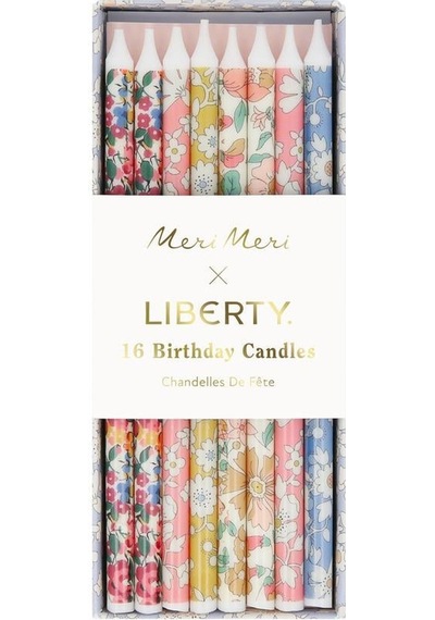 Meri Meri X Liberty - Çiçekli Mumlar - 16 Adet