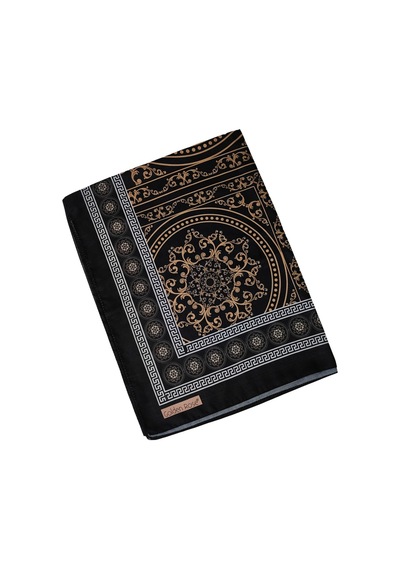 Mim Eşarp Ecenur Soft Pamuk Retro Şal Siyah - Gold