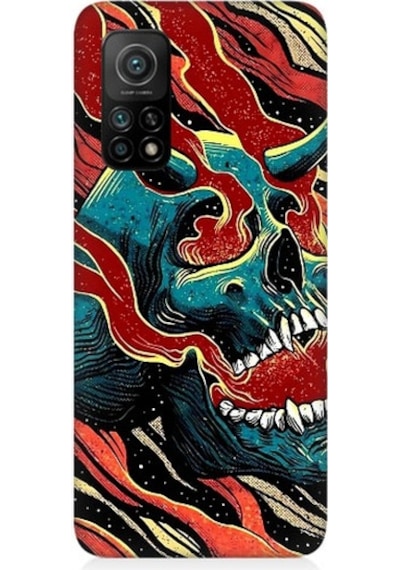 Xiaomi Mi 10t Uyumlu Devil Skull Şeytan Kafatası Desenli Silikon Kılıf