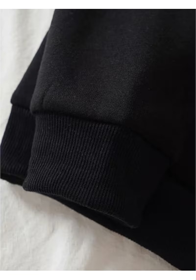 Nevermind Sevgili Çift Kombin Kapüşonlu Sweatshirt Forever&together Baskı Siyah