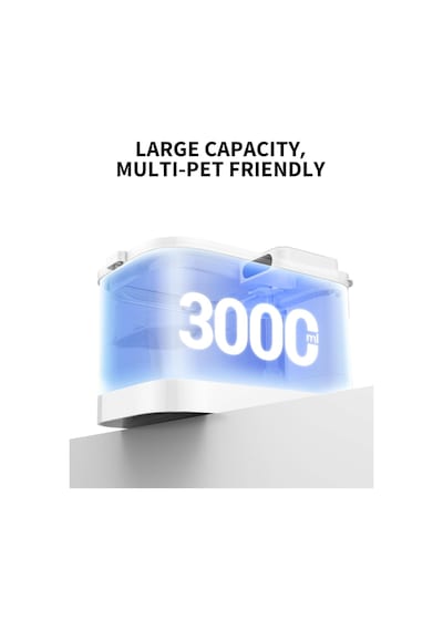 Petkıt Eversweet Max Uvc Akülü Kedi Su Çeşmesi, 100 Fl Oz/3l Evcil Hayvan Su Çeşmesi, İçerideki Kediler Köpekle