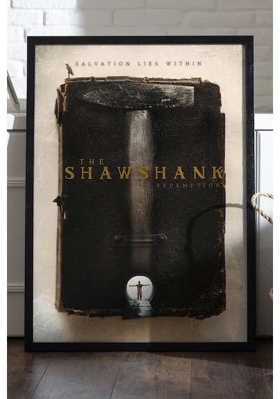 Shawshank Redemption Siyah Ahşap Çerçeveli Poster, Film Duvar Tablosu