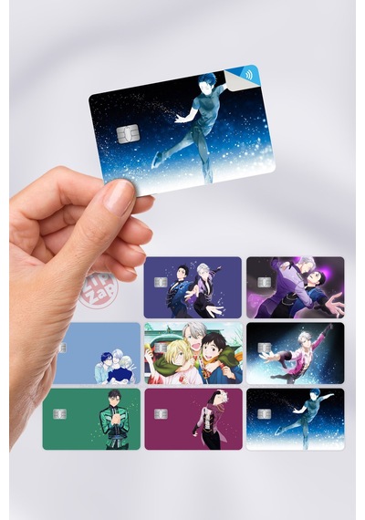 Yuri On Ice Kart Kaplama Sticker 8 Adet Çok Renkli
