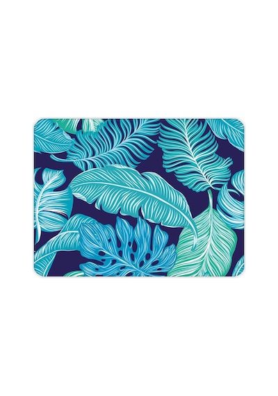 Decorita 10011501055 Mavi Tropik Yapraklar Cam Kesme Tahtası, 20cm X 30cm Diğer