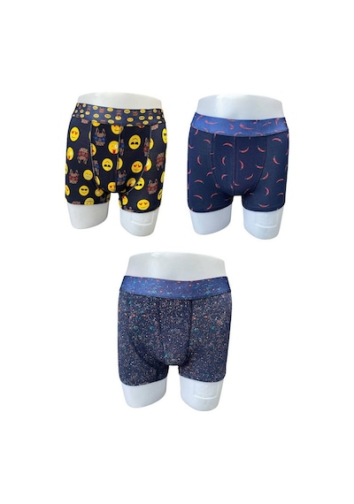 Zenura Erkek Boxer 3'lü Paket - Eğlenceli Ve Şık Tasarımlar Çok Renkli