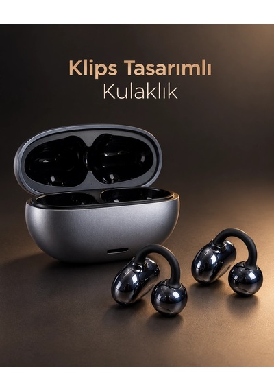 Nm Store Klipsli Kablosuz Kulaklık Dokunmatik Kontrollü 2500 Saat Bekleme Type C Şarjlı