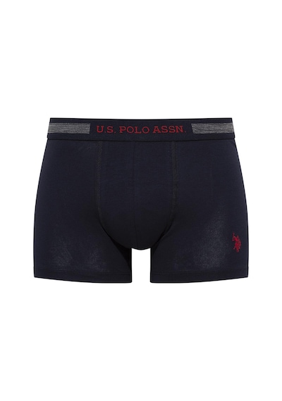 U.S. Polo Assn. - Erkek Lacivert - Beyaz - Gri Melanj 3 Lü Boxer 90004
