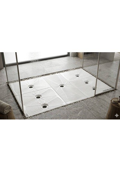 Serel - 40x80 Cm Seramik Modüler Duş Teknesi, Yıkama Sistemi - 47049ss000-