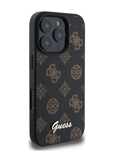 Apple Uyumlu iPhone 16 Pro Max Kılıf Guess Lisanslı Magsafe Şarj Özellikli Yazı Logolu Peony Siyah