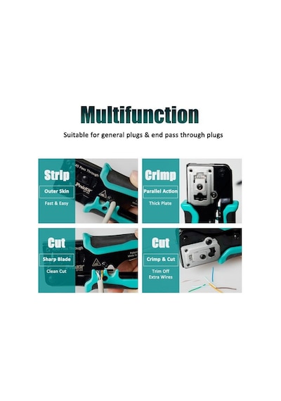 Proskit Cp-342 Ez-rj45/rj11/rj12 Cat5 Cat6 Konnektör Sıkma Pensesi