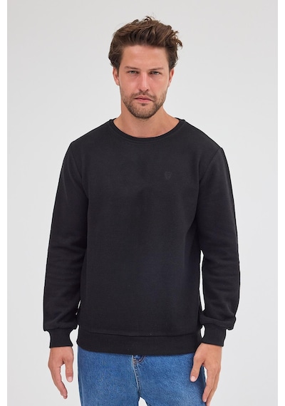 Mmetalic Erkek Siyah Standart Fit Normal Kesim Pamuklu Basic Bisiklet Yaka Sweatshirt Mtlce113-siyah Siyah