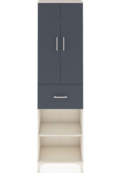 Arges Dolap 4 Raflı Tek Çekmeceli 2 Kapaklı 60x30x221 Aytaşı-antrasit Aytası