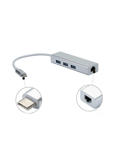 Type C USB Hub USB Type-C To 3 Port USB 3.0 Çoklayıcı 1000 Mbps
