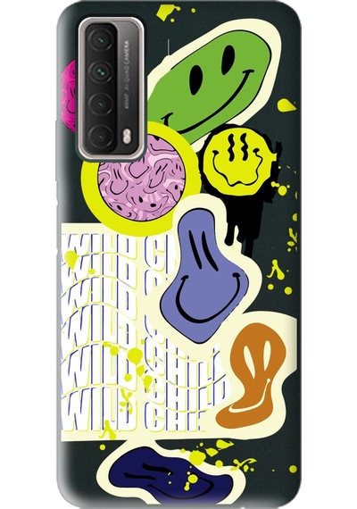 Huawei P Smart 2021 Uyumlu You Can Sad Smile Tasarımlı Siyah Lansman Telefon Kılıfı