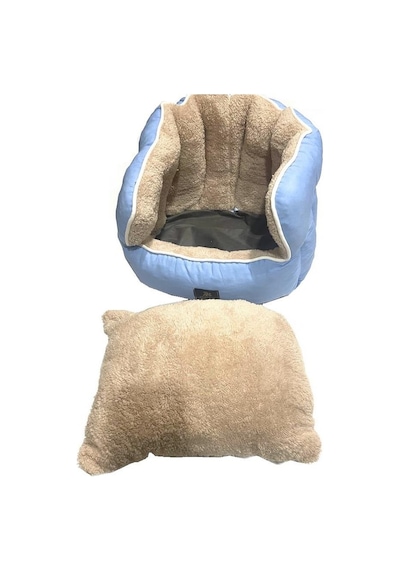 Süslüpati Kullanışlı Yıkanabilir Kumaş Silikon Elyaf Dolgulu Kedi Köpek Yatağı 45cm