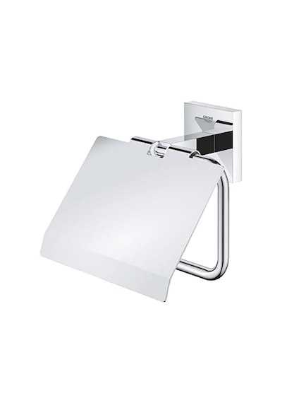 Start Cube Quickfix Tuvalet Kağıtlığı Kapaklı , Duş, Banyo Aksesuarları, Krom, 41102000 16.5 x 12.2 x 11.2 CM