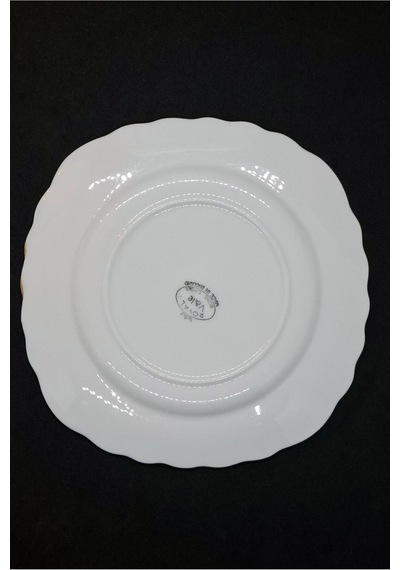 Royal Vale Çizgili Vintage Pasta Tabağı 15 Cm Gri