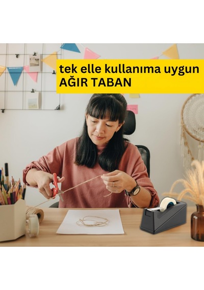 Ofis Ve Ev İçin Bant Kesici - Ergonomik, Kaydırmaz Taban, 19mm X 1