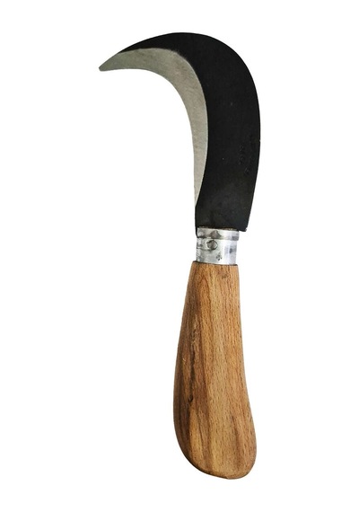 Kazım Güven Bursa Dövme Çelik Eğri Aşı Bıçağı Çakısı 26 Cm