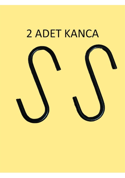 2 Adet, Siyah Renk, 7,5 Cm, Metal Kanca, S Kanca, Es Kanca, Banyo Kanca, Demir Kanca Metal Siyah Diğer