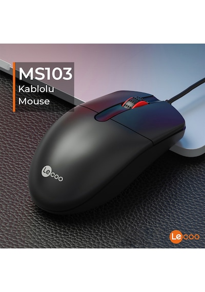 Lecoo MS103 USB Kablolu 1000DPI 3 Tuşlu Optik Mouse