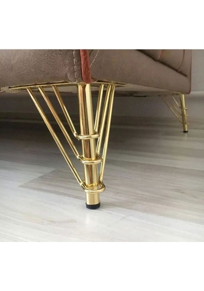 Metal Gold Koltuk, Masa, Tv Ünitesi Ayağı 3 Telli 15 Cm 4 Lü Paket Sarı Diğer