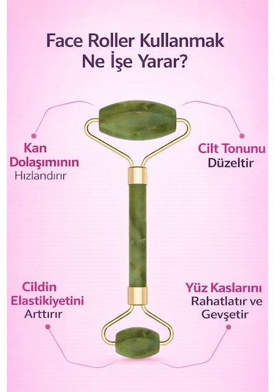 Orjinal Face Roller & Kalp Guasha Yüz Masaj Taşı Takımı Orjinal Kutulu