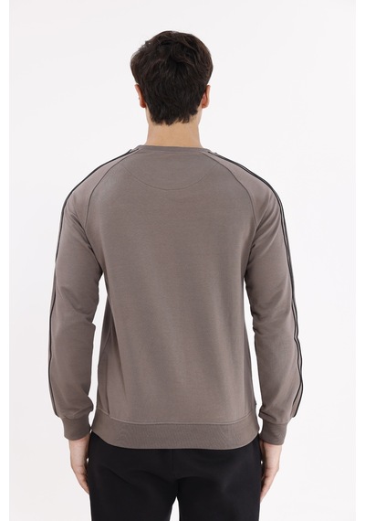 Rowinger Çift Şeritli Raglan Kol Minimal Logolu Bisiklet Yaka Sweatshirt Antracite Rowinger Çift Şeritli Raglan Kol Minimal Logolu Bisiklet Yaka Sweatshirt Antracite