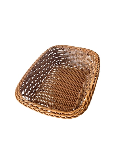 Plastik Rattan Ekmeklik, Ekmek Sepeti Dikdörtgen Kahve Krem