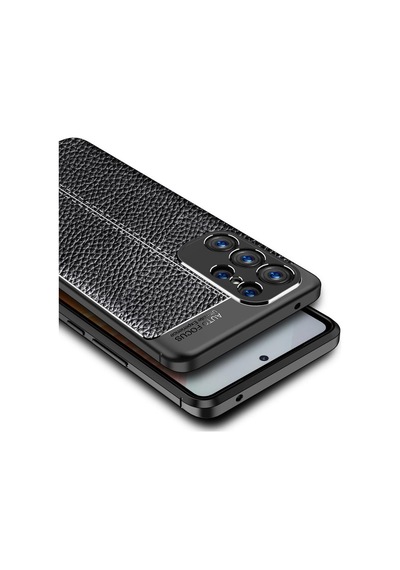 Samsung Galaxy Uyumlu S23 Ultra Kılıf Deri Tarzı Niss Silikon Case Kapak