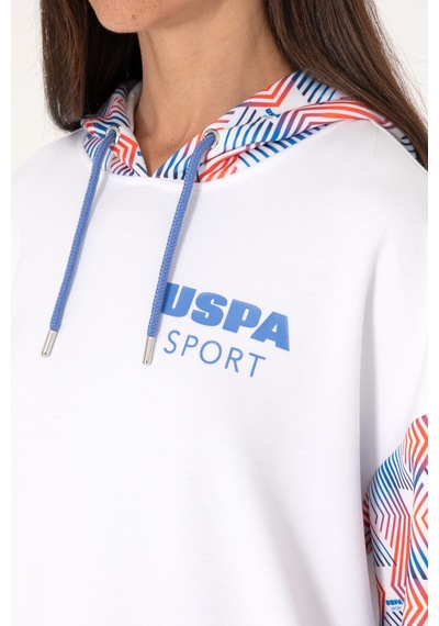 U.S. Polo Assn. Kadın Beyaz Modal Karışımlı Kapüşonlu Sweatshırt 50300694-VR013