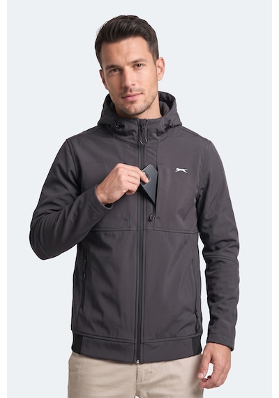 Slazenger Centra Erkek İçi Polarlı Rüzgar Ve Su Geçirmez Softshell Antrasit Mont & Kaban