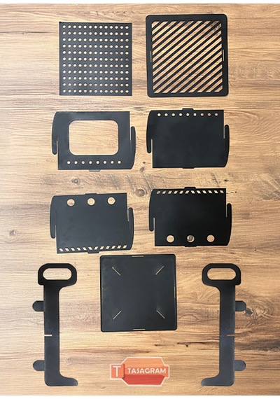 Tasagram Katlanabilir Sac Kare Mangallık