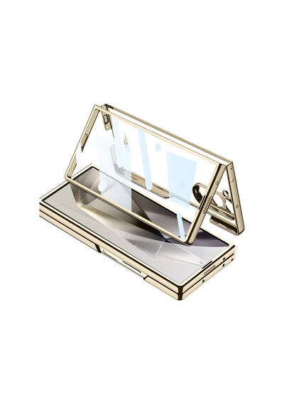 Zore Galaxy Uyumlu Z Fold 6 Kılıf Msra Full Camlı Kıpta Kapak-gold Gold
