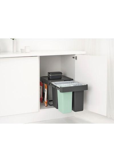 Brabantia Dark Grey Sort&go Buılt In Bın Çöp Kutusu 10+10+20lt Siyah