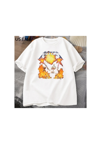 Tarzsokak Meme T-shirt Rahat Pamuk Kısa Kollu Teemizah Baskılı Retro Kısa Kollu T Shirt U 2958 Beyaz