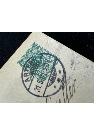 Deutsche Reichspost Antiye 1891 Yılı Alman Reich Döneminden 5 Pfennig Kendinden Pullu Posta Kartı Postadan Geçmiş