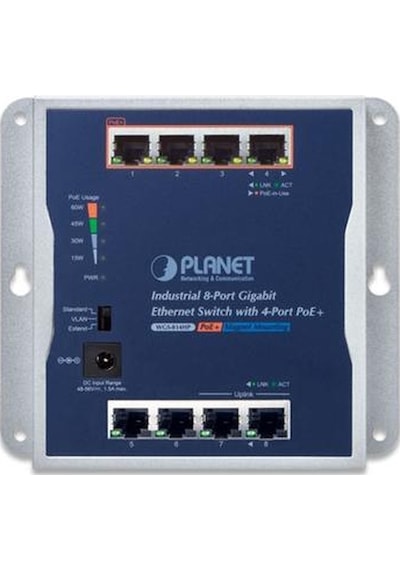 Planet Pl-wgs-814hp 8 Port Gigabit 4 Port Gigabit Poe+ 600w Endüstriyel Switch