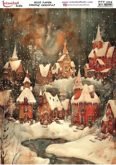 Pirinç Dekopaj Kağıdı 30x42cm Pty-294 Yılbaşı