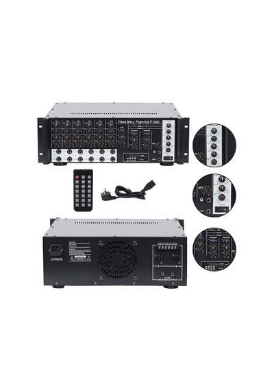 Hepa Merz P1000 6 Kanal 2x500w Stereo Amfi 1000w Power Mikser Bluetooth Usb 100v Hat Trafolu