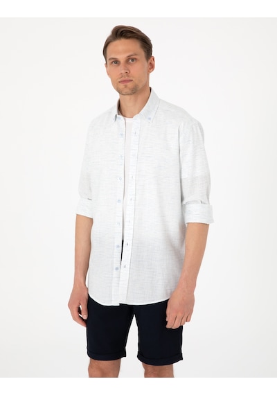 Pierre Cardin Erkek Mavi Gömlek Desenli 50307171-vr036 Mavi