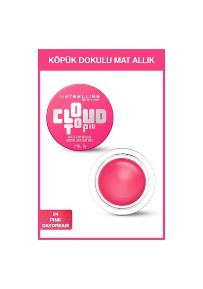 Cloudtopia Köpük Dokulu Mat Allık & Ruj 04 Pink Daydream 3600531717209-11046 04