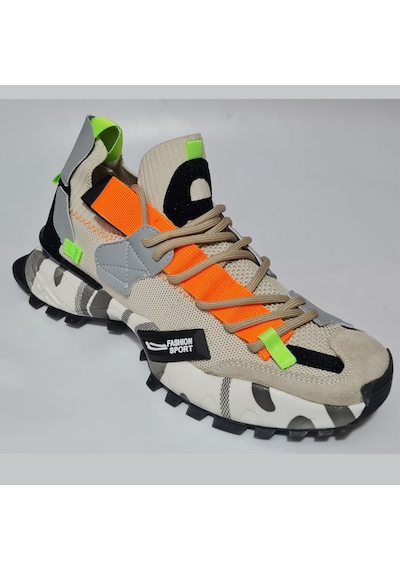 Scootland Bağlı Lastikli Triko Fashion Sport Erkek Spor Ayakkabı 19279 Kum
