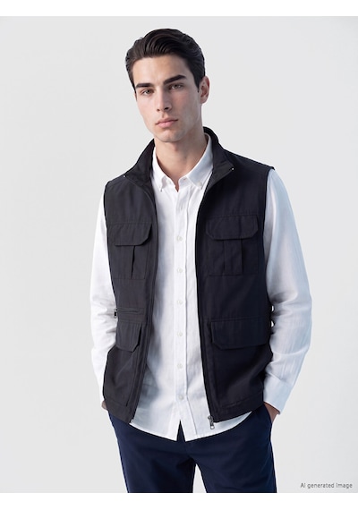 Lcwaıkıkı Classic Lacivert Regular Fit Dik Yaka Erkek Avcı Yeleği