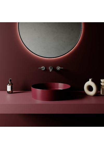 Creavit Loop Yuvarlak Masa Üstü Çanak Lavabo Ø45 Cm Extra Berry Lp145-00b